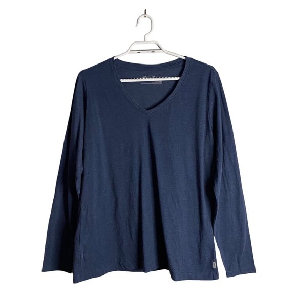 Eddie Bauer Tops - Eddie Bauer Women's Heather Blue Long Sleeve Knit Top